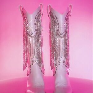 Sugar Thrillz Pink and Silver Lace Up Boots sold out on dolls kill